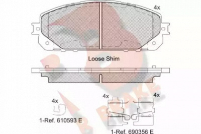 R BRAKE rb2177 -  Комплект тормозных колодок, дисковый тормоз
